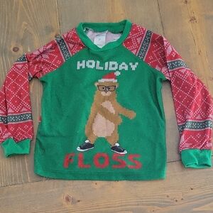 Holiday Floss Kids Sweater - Green and Red